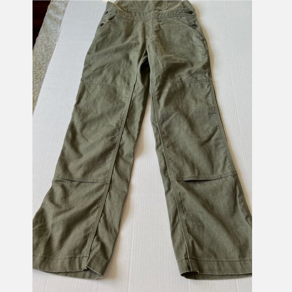 Patagonia Women M All Seasons Hemp Canvas Bib Overalls Cotton Double Knee Green - Picture 5 of 9